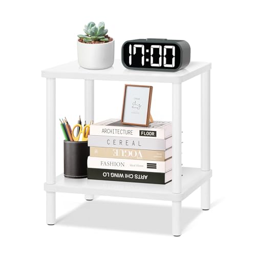 YGYQZ Regal, Bücherregal Stufiges Hohes Schmal Regal Standregal, Organizer für Bücher, Freistehende Ecke Buch Lagerung Regale für Schlafzimmer, Wohnzimmer (Weiß, 30T x 40B x 42.4H cm) von YGYQZ