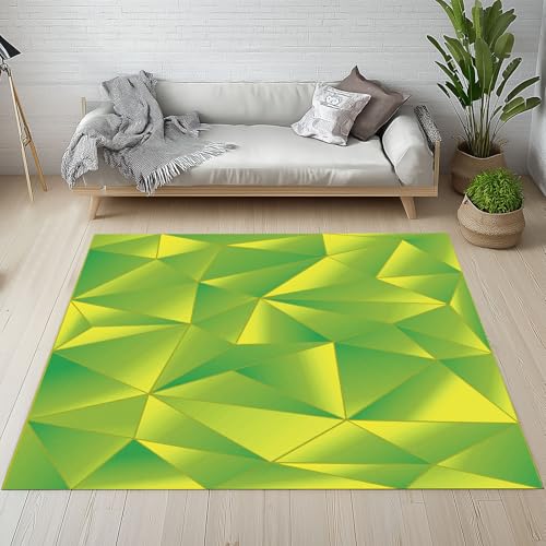 Mosaik-Muster Geometrisch Abstrakt Teppiche Wohnzimmer 200x300 cm Polygon Minimalismus Grüne Teppich Groß Waschbar Rutschfest Weich Teppich Kurzflor Schmutzfangmatte Schlafzimmer Kinderzimmer von YGcegcia