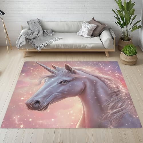 Outdoor Teppich Einhorn Tiermuster Traum Märchen Teppich rutschfest Fantasy Tier Jungen Mädchen Dekor Waschbare Teppiche 120x170 cm Kurzflor Schmutzfangmatte Schlafzimmer, Kinderzimmer Outdoor Teppich Einhorn Tiermuster Traum Märchen Teppich rutschfest Fantasy Tier Jungen Mädchen Dekor Waschbare Teppiche 120x170 cm Kurzflor Schmutzfangmatte Schlafzimmer, Kinderzimmer von YGcegcia