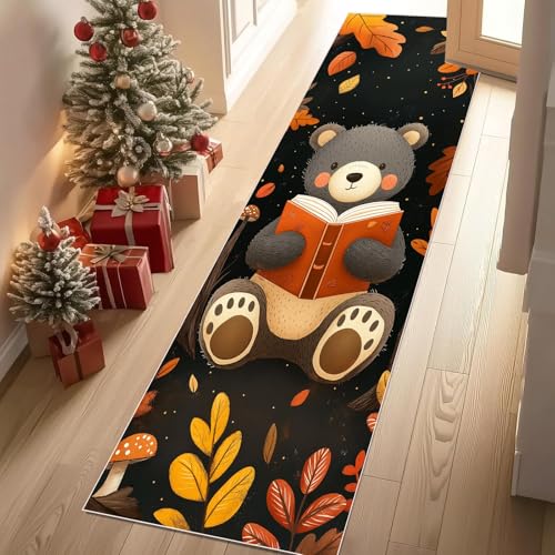 Teppich Flur 80x200 cm Cartoon Bär Puppe Pflanze Blatter Laub Teppiche Kurzflor Niedlich Karikatur Dekor Teppiche Läufer Rutschfest Waschbare Teppich Weich Küchenläufer für Schlafzimmer Wohnzimmer Teppich Flur 80x200 cm Cartoon Bär Puppe Pflanze Blatter Laub Teppiche Kurzflor Niedlich Karikatur Dekor Teppiche Läufer Rutschfest Waschbare Teppich Weich Küchenläufer für Schlafzimmer Wohnzimmer von YGcegcia