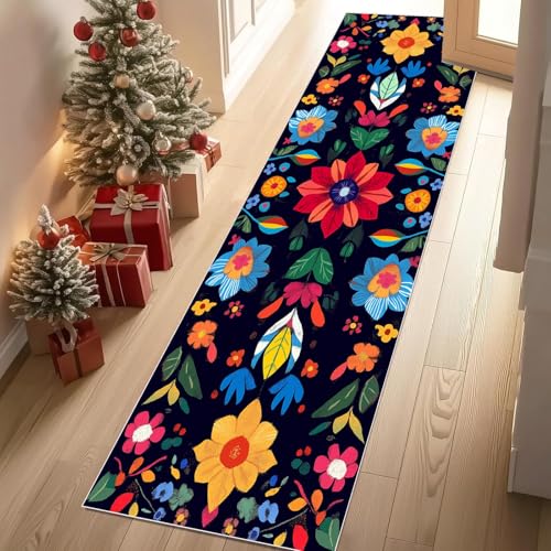 Waschbare Teppiche Bohemian Blumenpflanzen Ethnischer Blätter Teppichläufer Rutschfest Hippie Botanisch Teppiche Klein 60x150 cm Kurzflor Schlafzimmer Bettvorleger Schmutzfangmatte Kinderzimmer Waschbare Teppiche Bohemian Blumenpflanzen Ethnischer Blätter Teppichläufer Rutschfest Hippie Botanisch Teppiche Klein 60x150 cm Kurzflor Schlafzimmer Bettvorleger Schmutzfangmatte Kinderzimmer von YGcegcia