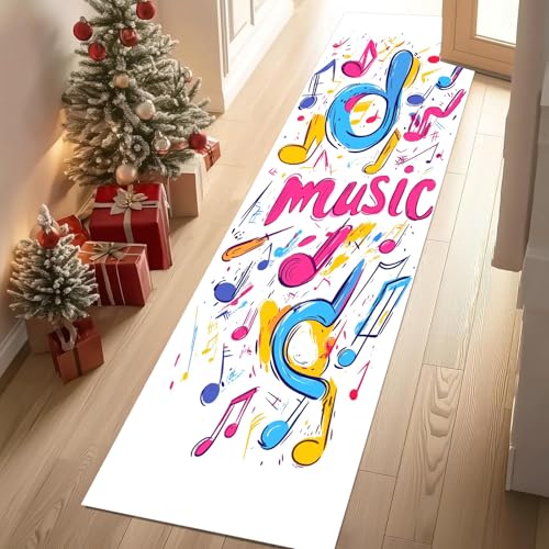 Waschbare Teppiche Rock Musik Bunt Musiknote Graffiti Teppichläufer Rutschfest Grunge Musikinstrumente Teppiche Klein 60x150 cm Kurzflor Schlafzimmer Bettvorleger Schmutzfangmatte Kinderzimmer Waschbare Teppiche Rock Musik Bunt Musiknote Graffiti Teppichläufer Rutschfest Grunge Musikinstrumente Teppiche Klein 60x150 cm Kurzflor Schlafzimmer Bettvorleger Schmutzfangmatte Kinderzimmer von YGcegcia