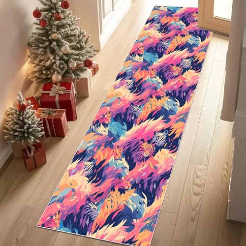 YGcegcia Abstrakt Flamme Bunt Tier Läufer Teppich 60x120 cm Psychedelische Malerei Waschbare Teppiche Bettvorleger Teppich Klein Kurzflor rutschfest Weich Eingangsmatte Innen YGcegcia Abstrakt Flamme Bunt Tier Läufer Teppich 60x120 cm Psychedelische Malerei Waschbare Teppiche Bettvorleger Teppich Klein Kurzflor rutschfest Weich Eingangsmatte Innen von YGcegcia