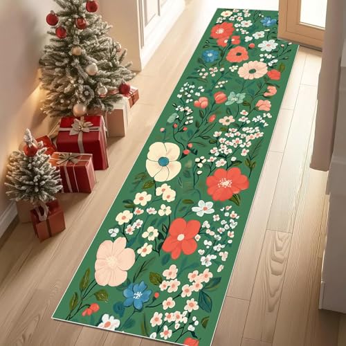 YGcegcia Bauernhaus Wildblumen Botanisch Teppich Gegend 80x300 cm Frühling Pflanze Floral Läufer Teppich rutschfest Waschbare Teppiche Kurzflor Bettvorleger Wohnzimmer Schlafzimmer YGcegcia Bauernhaus Wildblumen Botanisch Teppich Gegend 80x300 cm Frühling Pflanze Floral Läufer Teppich rutschfest Waschbare Teppiche Kurzflor Bettvorleger Wohnzimmer Schlafzimmer von YGcegcia