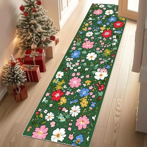 YGcegcia Bauernhaus Wildblumen Botanisch Teppich Gegend 80x300 cm Frühling Pflanze Floral Läufer Teppich rutschfest Waschbare Teppiche Kurzflor Bettvorleger Wohnzimmer Schlafzimmer YGcegcia Bauernhaus Wildblumen Botanisch Teppich Gegend 80x300 cm Frühling Pflanze Floral Läufer Teppich rutschfest Waschbare Teppiche Kurzflor Bettvorleger Wohnzimmer Schlafzimmer von YGcegcia