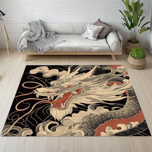 YGcegcia Drache Orientalisch Tiermuster Teppiche Wohnzimmer 200x300 cm Dragon Mythos Fantasy Tier Teppich Groß Waschbar rutschfest Weich Teppich Kurzflor Schmutzfangmatte Schlafzimmer Kinderzimmer YGcegcia Drache Orientalisch Tiermuster Teppiche Wohnzimmer 200x300 cm Dragon Mythos Fantasy Tier Teppich Groß Waschbar rutschfest Weich Teppich Kurzflor Schmutzfangmatte Schlafzimmer Kinderzimmer von YGcegcia