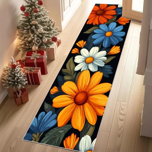 YGcegcia Gänseblümchen Kamille Wildblumen Teppich Läufer Bauernhaus Blumenmuster Floral Teppich Klein 80x240 cm Kurzflor rutschfest Waschbar Küche Teppiche Küchenläufer Weich Kurzflor YGcegcia Gänseblümchen Kamille Wildblumen Teppich Läufer Bauernhaus Blumenmuster Floral Teppich Klein 80x240 cm Kurzflor rutschfest Waschbar Küche Teppiche Küchenläufer Weich Kurzflor von YGcegcia
