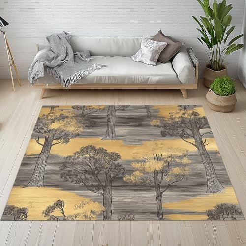 YGcegcia Handgezeichnet Baum Teppich Antirutsch Waschbar, Luxuriöse Wildpflanze Teppich Weich Wohnzimmer 120 X 180 cm, Wald Natur Landschaft Teppiche Kurzflor Schlafzimmer, Kinderzimmer, Esszimmer YGcegcia Handgezeichnet Baum Teppich Antirutsch Waschbar, Luxuriöse Wildpflanze Teppich Weich Wohnzimmer 120 X 180 cm, Wald Natur Landschaft Teppiche Kurzflor Schlafzimmer, Kinderzimmer, Esszimmer von YGcegcia