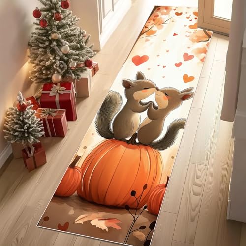 YGcegcia Herbst Kürbis Eichhörnchen Teppich Läufer Ahornblatt Herbsternte Karikatur Teppich Klein 80x240 cm Kurzflor rutschfest Waschbar Küche Teppiche Küchenläufer Weich Kurzflor YGcegcia Herbst Kürbis Eichhörnchen Teppich Läufer Ahornblatt Herbsternte Karikatur Teppich Klein 80x240 cm Kurzflor rutschfest Waschbar Küche Teppiche Küchenläufer Weich Kurzflor von YGcegcia