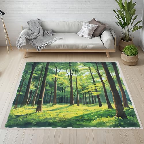 YGcegcia Jungle Wildpflanze Teppich Wohnzimmer, Wald Natur Landschaft Teppiche Weich Kurzflor 80 X 120cm rutschfest, Botanisch Baum Teppich Waschbar Schlafzimmer, Kinderzimmer, Esszimmer YGcegcia Jungle Wildpflanze Teppich Wohnzimmer, Wald Natur Landschaft Teppiche Weich Kurzflor 80 X 120cm rutschfest, Botanisch Baum Teppich Waschbar Schlafzimmer, Kinderzimmer, Esszimmer von YGcegcia