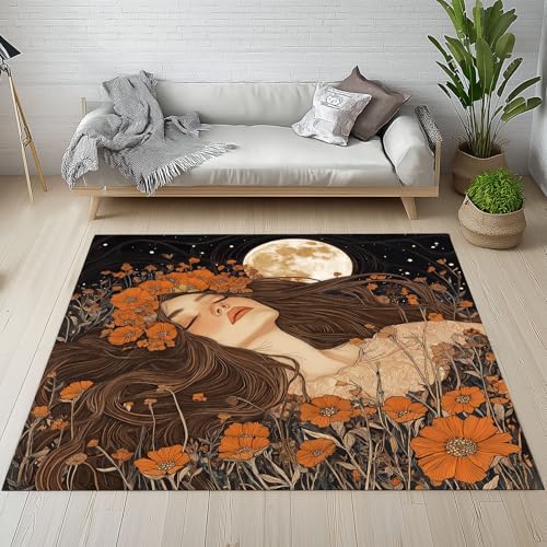 YGcegcia Mädchen Mohnblume Vintage Floral Vollmond Fußmatte Innen Outdoor Bauernhaus Blumen Teppich Klein rutschfest Waschbar 60x90 cm Teppiche Schmutzfangmatte Eingangsmatte Weich Kurzflor YGcegcia Mädchen Mohnblume Vintage Floral Vollmond Fußmatte Innen Outdoor Bauernhaus Blumen Teppich Klein rutschfest Waschbar 60x90 cm Teppiche Schmutzfangmatte Eingangsmatte Weich Kurzflor von YGcegcia