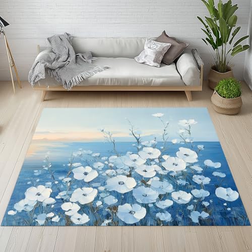 YGcegcia Mohn Blumenmuster Pastoral Teppich Kinderzimmer Ölgemälde Kunst Natur Landschaft Teppiche rutschfest Schlafzimmer 120 x 160 cm Teppich Kurzflor Bettvorleger Schmutzfangmatte Wohnzimmer YGcegcia Mohn Blumenmuster Pastoral Teppich Kinderzimmer Ölgemälde Kunst Natur Landschaft Teppiche rutschfest Schlafzimmer 120 x 160 cm Teppich Kurzflor Bettvorleger Schmutzfangmatte Wohnzimmer von YGcegcia