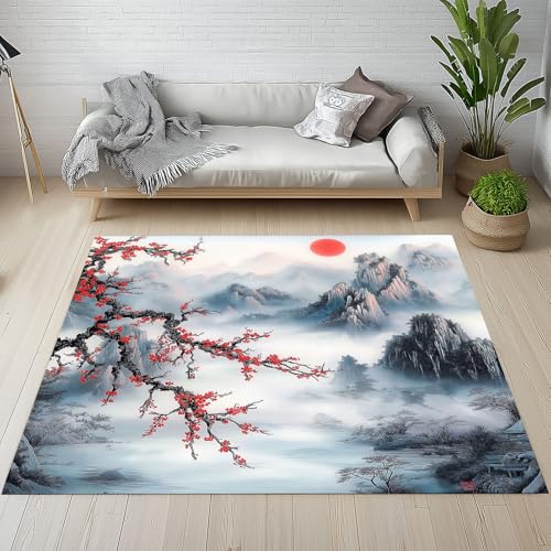 YGcegcia Natur Landschaft Pflaumenblüte Floral Teppich Kinderzimmer Orientalisch Pflanze Blumen Teppiche rutschfest Schlafzimmer 120 x 160 cm Teppich Kurzflor Bettvorleger Schmutzfangmatte Wohnzimmer YGcegcia Natur Landschaft Pflaumenblüte Floral Teppich Kinderzimmer Orientalisch Pflanze Blumen Teppiche rutschfest Schlafzimmer 120 x 160 cm Teppich Kurzflor Bettvorleger Schmutzfangmatte Wohnzimmer von YGcegcia