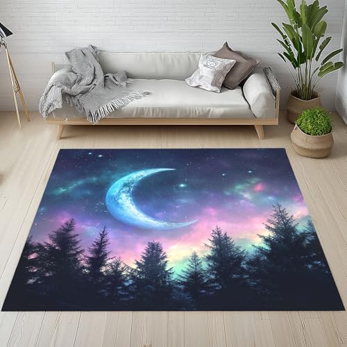 YGcegcia Natur Landschaft Teppich Antirutsch, Sternenhimmel Mond Teppich Wohnzimmer 140 X 200cm Weich Waschbar, Jungle Wildpflanze Teppiche Kurzflor Schlafzimmer, Kinderzimmer, Esszimmer YGcegcia Natur Landschaft Teppich Antirutsch, Sternenhimmel Mond Teppich Wohnzimmer 140 X 200cm Weich Waschbar, Jungle Wildpflanze Teppiche Kurzflor Schlafzimmer, Kinderzimmer, Esszimmer von YGcegcia