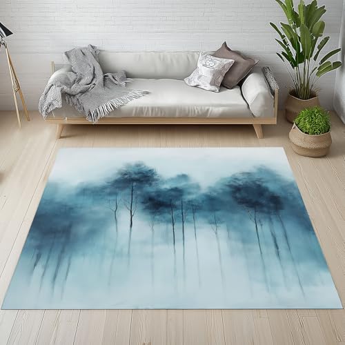 YGcegcia Natur Landschaft Wald Teppich Kurzflor Aquarell Jungle Baum Teppiche rutschfest Waschbare 140x200 cm Teppich Weich Schmutzfangmatte für Schlafzimmer Wohnzimmer YGcegcia Natur Landschaft Wald Teppich Kurzflor Aquarell Jungle Baum Teppiche rutschfest Waschbare 140x200 cm Teppich Weich Schmutzfangmatte für Schlafzimmer Wohnzimmer von YGcegcia