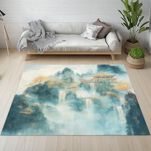 YGcegcia Natur Landschaft Wasserfall Wald Fußmatte Outdoor Aquarell Tuschemalerei Orientalisch Waschbare Teppich Bettvorleger Teppiche Klein Kurzflor Eingangsmatte Innen rutschfest Weich 80x120 cm YGcegcia Natur Landschaft Wasserfall Wald Fußmatte Outdoor Aquarell Tuschemalerei Orientalisch Waschbare Teppich Bettvorleger Teppiche Klein Kurzflor Eingangsmatte Innen rutschfest Weich 80x120 cm von YGcegcia