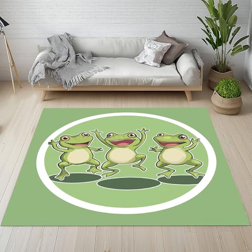 YGcegcia Niedlich Frosch Tiermuster Teppich Kurzflor Karikatur Tier Jungen Mädchen Teppiche rutschfest Waschbare 140x200 cm Teppich Weich Schmutzfangmatte für Schlafzimmer Wohnzimmer YGcegcia Niedlich Frosch Tiermuster Teppich Kurzflor Karikatur Tier Jungen Mädchen Teppiche rutschfest Waschbare 140x200 cm Teppich Weich Schmutzfangmatte für Schlafzimmer Wohnzimmer von YGcegcia