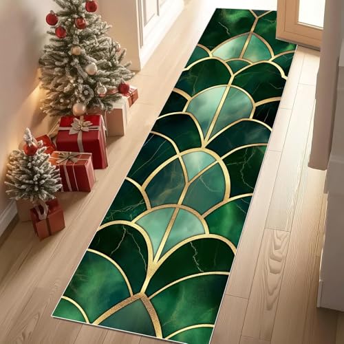 YGcegcia Teppich Flur 80x200 cm Art Deco Fächer Geometrisch Bogen Teppiche Kurzflor Abstrakt Marmor Teppiche Läufer rutschfest Waschbare Teppich Weich Küchenläufer für Schlafzimmer Wohnzimmer YGcegcia Teppich Flur 80x200 cm Art Deco Fächer Geometrisch Bogen Teppiche Kurzflor Abstrakt Marmor Teppiche Läufer rutschfest Waschbare Teppich Weich Küchenläufer für Schlafzimmer Wohnzimmer von YGcegcia