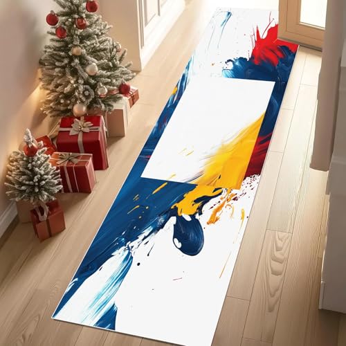 YGcegcia Teppich Flur 80x200 cm Malerei Tintenspritzer Abstrakt Farbe Teppiche Kurzflor Graffiti Rauch Teppiche Läufer rutschfest Waschbare Teppich Weich Küchenläufer für Schlafzimmer Wohnzimmer YGcegcia Teppich Flur 80x200 cm Malerei Tintenspritzer Abstrakt Farbe Teppiche Kurzflor Graffiti Rauch Teppiche Läufer rutschfest Waschbare Teppich Weich Küchenläufer für Schlafzimmer Wohnzimmer von YGcegcia
