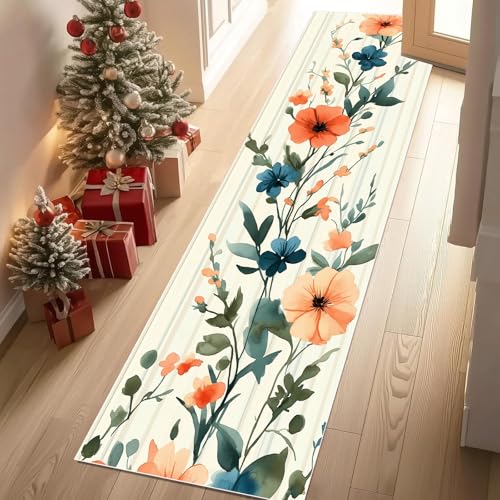 YGcegcia Teppich Läufer 60x180 cm Aquarell Geblümt Modern Blume Teppiche rutschfest Frühling Pflanzen Waschbare Teppiche Bettvorleger Teppich Kurzflor für Schlafzimmer Wohnzimmer Kinderzimmer YGcegcia Teppich Läufer 60x180 cm Aquarell Geblümt Modern Blume Teppiche rutschfest Frühling Pflanzen Waschbare Teppiche Bettvorleger Teppich Kurzflor für Schlafzimmer Wohnzimmer Kinderzimmer von YGcegcia