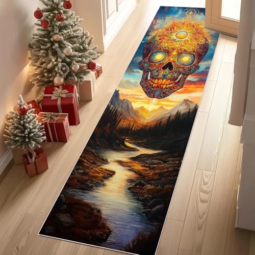 YGcegcia Teppich Läufer 60x180 cm Horror Schädel Natur Landschaft Teppiche rutschfest Surreal Fluss Waschbare Teppiche Bettvorleger Teppich Kurzflor für Schlafzimmer Wohnzimmer Kinderzimmer YGcegcia Teppich Läufer 60x180 cm Horror Schädel Natur Landschaft Teppiche rutschfest Surreal Fluss Waschbare Teppiche Bettvorleger Teppich Kurzflor für Schlafzimmer Wohnzimmer Kinderzimmer von YGcegcia
