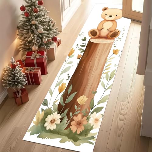 YGcegcia Teppich Läufer Niedlich Bär Aquarell Tier Teppiche Flur Waldtiere Blumen Teppich Gegend 60x300cm Waschbar Weich Kurzflor Carpet Wohnzimmer Schlafzimmer Kinderzimmer YGcegcia Teppich Läufer Niedlich Bär Aquarell Tier Teppiche Flur Waldtiere Blumen Teppich Gegend 60x300cm Waschbar Weich Kurzflor Carpet Wohnzimmer Schlafzimmer Kinderzimmer von YGcegcia