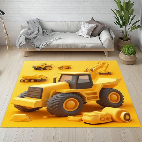 YGcegcia Traktor Baufahrzeuge Gelb Teppiche Wohnzimmer 200x300 cm Jungen Mädchen Dekor Teppich Groß Waschbar rutschfest Weich Teppich Kurzflor Schmutzfangmatte Schlafzimmer Kinderzimmer YGcegcia Traktor Baufahrzeuge Gelb Teppiche Wohnzimmer 200x300 cm Jungen Mädchen Dekor Teppich Groß Waschbar rutschfest Weich Teppich Kurzflor Schmutzfangmatte Schlafzimmer Kinderzimmer von YGcegcia