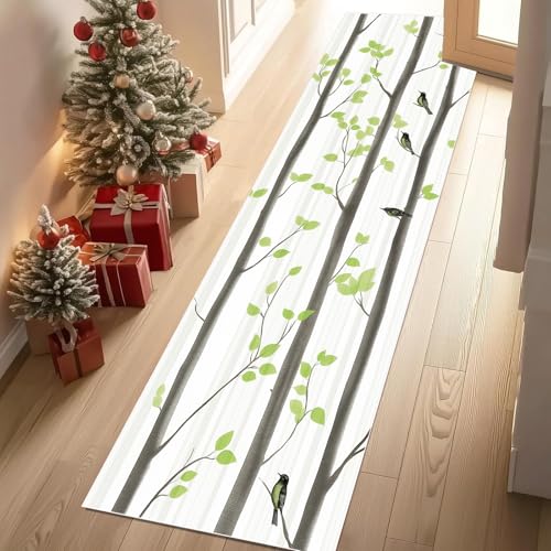 YGcegcia Waldlandschaft Baum Natur Blätter Teppich Gegend 80x300 cm Grün Zweige Läufer Teppich rutschfest Waschbare Teppiche Kurzflor Bettvorleger Wohnzimmer Schlafzimmer YGcegcia Waldlandschaft Baum Natur Blätter Teppich Gegend 80x300 cm Grün Zweige Läufer Teppich rutschfest Waschbare Teppiche Kurzflor Bettvorleger Wohnzimmer Schlafzimmer von YGcegcia