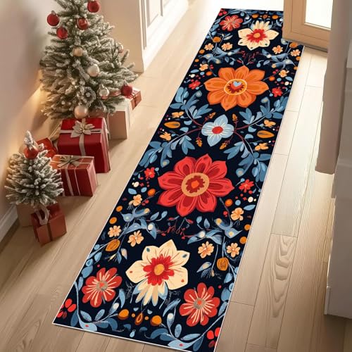 YGcegcia Waschbare Teppiche Blumen Geblümt Botanisch Blatt Teppichläufer rutschfest Folklore Pflanzen Teppiche Klein 60x150 cm Kurzflor Schlafzimmer Bettvorleger Schmutzfangmatte Kinderzimmer YGcegcia Waschbare Teppiche Blumen Geblümt Botanisch Blatt Teppichläufer rutschfest Folklore Pflanzen Teppiche Klein 60x150 cm Kurzflor Schlafzimmer Bettvorleger Schmutzfangmatte Kinderzimmer von YGcegcia