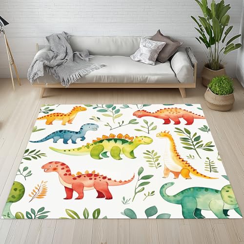 YGcegcia Waschbare Teppiche Niedlich Dino Jurassic Tiermuster Teppich rutschfest Karikatur Giraffen Blatter Teppiche Klein 80x150 cm Kurzflor Schlafzimmer Bettvorleger Schmutzfangmatte Kinderzimmer YGcegcia Waschbare Teppiche Niedlich Dino Jurassic Tiermuster Teppich rutschfest Karikatur Giraffen Blatter Teppiche Klein 80x150 cm Kurzflor Schlafzimmer Bettvorleger Schmutzfangmatte Kinderzimmer von YGcegcia