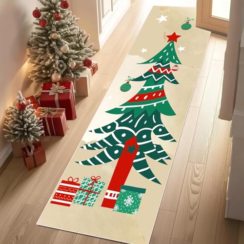 YGcegcia Weihnachten Weihnachtsbaum Festlich Geschenke Teppich Gegend 80x300 cm Winter Schneeflocke Läufer Teppich rutschfest Waschbare Teppiche Kurzflor Bettvorleger Wohnzimmer Schlafzimmer YGcegcia Weihnachten Weihnachtsbaum Festlich Geschenke Teppich Gegend 80x300 cm Winter Schneeflocke Läufer Teppich rutschfest Waschbare Teppiche Kurzflor Bettvorleger Wohnzimmer Schlafzimmer von YGcegcia
