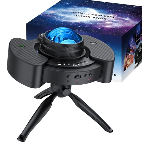 YGiTK LED Sternenhimmel Projektor, Galaxy Sternenprojektor 350° Verstellbar mit Timer/Fernbedienung/Wireless Lautsprecher, Lampe Sternenhimmel White Noise Aurora Projektor für Kinder Zimmer Deko von YGiTK