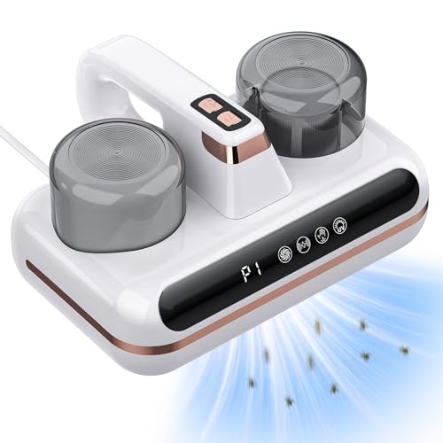 YGiTK Milbensauger für Matratzen 100W 10KPa Bettstaubsauger Hand-Staubsauger mit Doppelter Staubbecher, Feuchtigkeitsanzeige von YGiTK