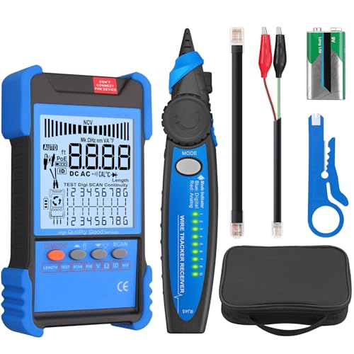 YGiTK Multifunktional Netzwerktester, Netzwerk POE/NCV Kabeltester Kabel CAT5/CAT5e/CAT6/Cat7/Cat8 Wire Tracker mit LCD-Display von YGiTK