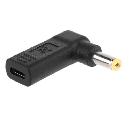 YHAILI Laptop Stromadapter Ladegerät Typ C Bis Für Adapter Weiblich Zu Männlichem Stecker 5.5x1.7mm Rechtswinkel PD Anschluss Ladestand von YHAILI