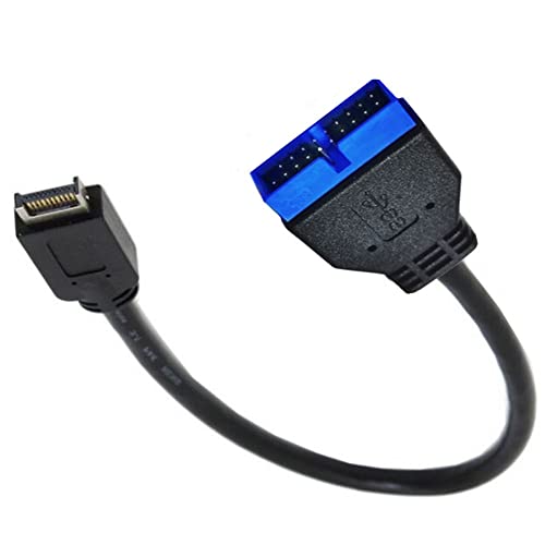 YHAILI USB 3.1 Frontplattenleiste auf USB 3.0 20-poliger Header-Verlängerungskabel, USB auf TypeE Frontplattenleiste für Motherboards, 10 Gbit/s von YHAILI