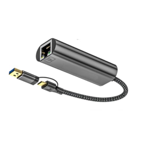 YHAILI USB C auf Ethernet Adapter USB + Typ C auf RJ45 10G Gigabit Ethernet Netzwerkadapter Dongle Konverter für PC Laptop von YHAILI