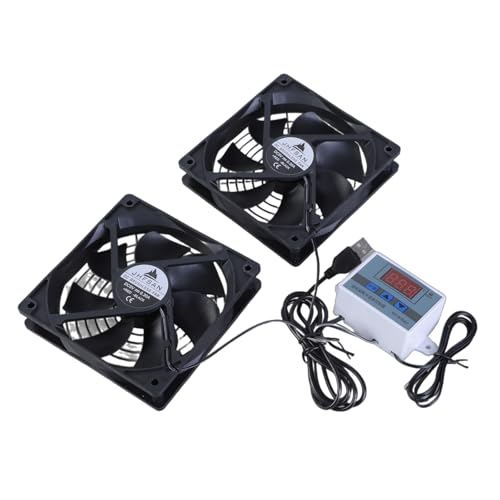 YHAILI USB-Ventilator, USB-betrieben, 120 mm, leiser Lüfter mit einstellbarer Thermostatsteuerung für Schränke und Heimkino YHAILI USB-Ventilator, USB-betrieben, 120 mm, leiser Lüfter mit einstellbarer Thermostatsteuerung für Schränke und Heimkino von YHAILI