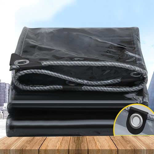 1,5x2,3m Wasserdicht Durchsichtige Schwarze Plane,Transparente Außenplane mit Metallösen,für kältebeständige Abdeckungen,Klar Regenvorhänge,Wetterbeständig,W*H-1.1x3m 1,5x2,3m Wasserdicht Durchsichtige Schwarze Plane,Transparente Außenplane mit Metallösen,für kältebeständige Abdeckungen,Klar Regenvorhänge,Wetterbeständig,W*H-1.1x3m von YHBZ