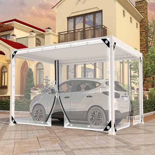 Outdoor-Zeltplane,wasserdichte Kunststoffplane mit Reißverschluss,1,6 x 2,3 m Strapazierfähige transparente Plane,Anpassbarer PVC-Balkon-Regenschutzvorhang,W*H-1.1x2.5 von YHBZ