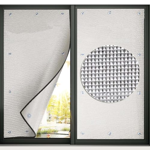 Sonnenzimmer Völlig Verdunkelung Fensterfolie,8Mm Doppelte Aluminiumfolie Reflexionsfolie,Wärmereflektierende Glasfolie für Zuhause,Anti Blendung Sichtschutzfolie,50x120cm/20 x47-Silver von YHBZ