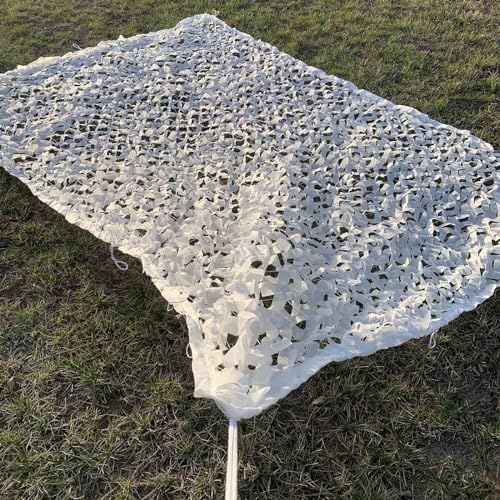 YHBZ Outdoor Tarnnetz,Camouflage Netz für die Jagd,Weißes Camping-Schatten-Netz 2x3 3x4 5x6m Individuell,Für Camping,Dekorativer Schatten,2x2m(7 * 7ft)-White von YHBZ