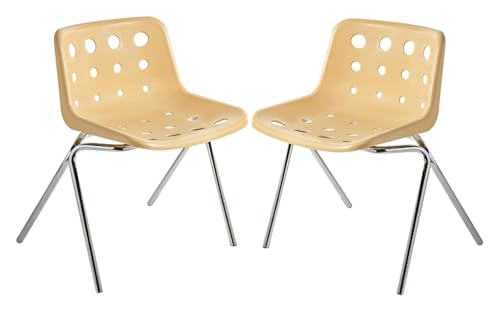 YHDMBBSHNB Esszimmerstühle, Küchenstuhl, Esszimmerstühle 2er-Set, mit Rückenlehne und Metallbeinen for Wohnzimmer/Esszimmer/Schlafzimmer/Küche(Yellow) von YHDMBBSHNB