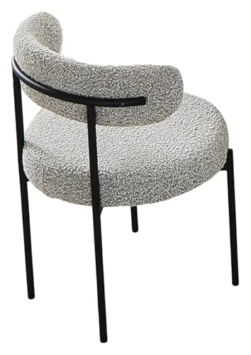 YHDMBBSHNB Esszimmerstühle, Küchenstuhl, Küchen-Esszimmerstuhl, runder Esszimmerstuhl mit gebogener Rückenlehne und Metallbeinen for Wohnzimmer, Schlafzimmer(Grey) von YHDMBBSHNB