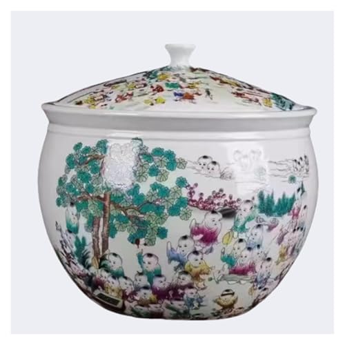 YHDMBBSHNB Reisglas Aus Keramik, Keramik-Reisvorratsbehälter, Keramik-Spenderbehälter, Keramik-Reisglas mit Deckel, Getreidespender, for Nüsse, Kaffee, Snacks, Tee(E,10KG) von YHDMBBSHNB