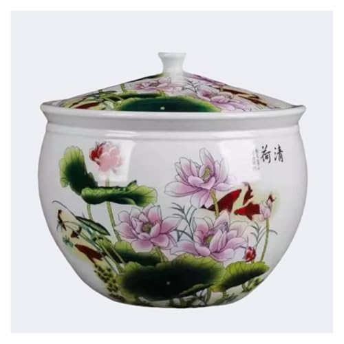 YHDMBBSHNB Reisglas Aus Keramik, Keramik-Reisvorratsbehälter, Keramik-Spenderbehälter, Keramik-Reisglas mit Deckel, Getreidespender, for Nüsse, Kaffee, Snacks, Tee(F,10KG) von YHDMBBSHNB