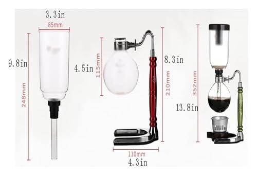 YHDMBBSHNB Siphon Kaffeemaschine, Retro Vakuum-Siphon-Topf-Perkolatoren aus Glas, 3 Tassen, Tisch-Siphon-Kaffeemaschine aus Glas for Kaffee oder Tee von YHDMBBSHNB