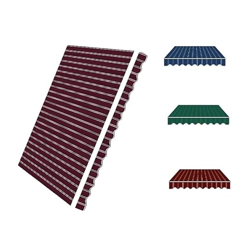 YHDMDQ Ersatz-Bezug Für 5x3.5/4x3.5/3.5x2m Markise, Einziehbare Ersatz Markisenbespannung Canvas Markisestoff, Wasserabweisend Markisentuch Mit Volant Für Hof Geschäfte(Red,6x2m/19.6x6.5ft) von YHDMDQ