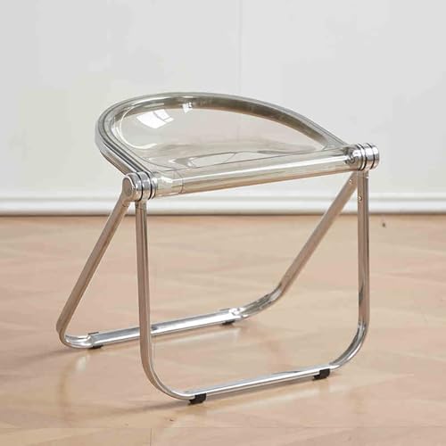 YHDMDQ Stapelbarer Klapphocker Aus Acryl, Transparenter Klappstuhl, Ergonomischer Stuhl Ohne Armlehnen Tragbarer Essstühle Küchenstühle Für Haus Party Küche(Anthracite) von YHDMDQ