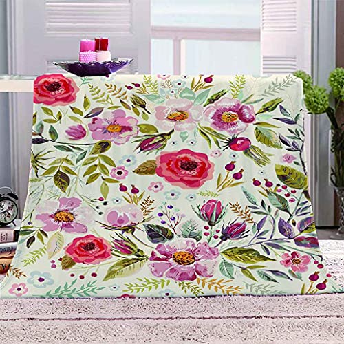 YHDNP Kuscheldecken 150x200cm Decke Blumenmuster Decken 3D-Digitaldruck Kuscheldecke Flanelldecke Weich Wohndecke Sofadecke Flauschig Decke Für Kinder Jungen Erwachsene Wohndecke von YHDNP